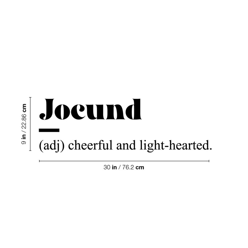 Vinyl Wall Art Decal - Jocund Definition - 9" x 30" - Trendy Inspirational Love Quote Sticker For Romance Couples Home Bedroom Living Room Coffee Shop Store Decor 4
