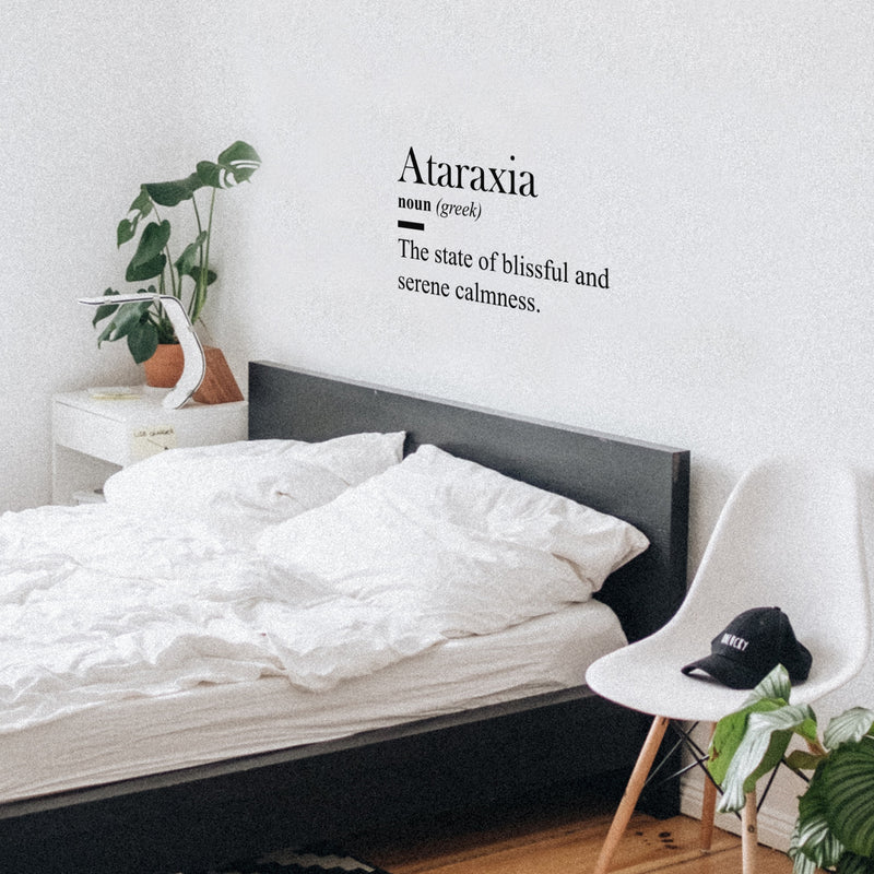 Vinyl Wall Art Decal - Ataraxia Definition - 17" x 30" - Trendy Motivational Minimal Quote Sticker Modern Design For Home Office Teen Bedroom Living Room Coffee Shop Store Decor 2