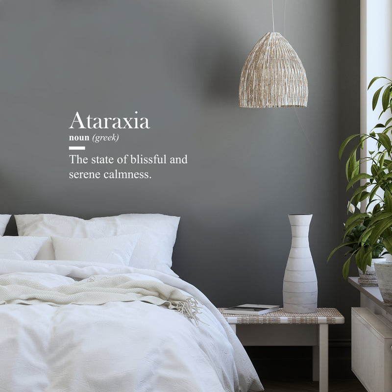 Vinyl Wall Art Decal - Ataraxia Definition - 17" x 30" - Trendy Motivational Minimal Quote Sticker Modern Design For Home Office Teen Bedroom Living Room Coffee Shop Store Decor 3