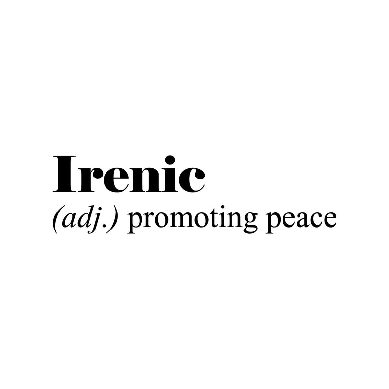 Vinyl Wall Art Decal - Irenic Definition - 8" x 30" - Trendy Motivational Minimal Positive Quote Sticker For Home Office Bedroom Living Room Coffee Shop Store Decor 1