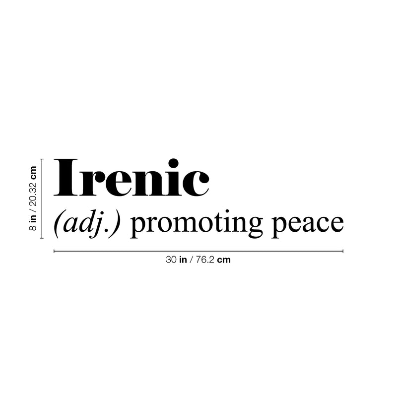 Vinyl Wall Art Decal - Irenic Definition - 8" x 30" - Trendy Motivational Minimal Positive Quote Sticker For Home Office Bedroom Living Room Coffee Shop Store Decor 4