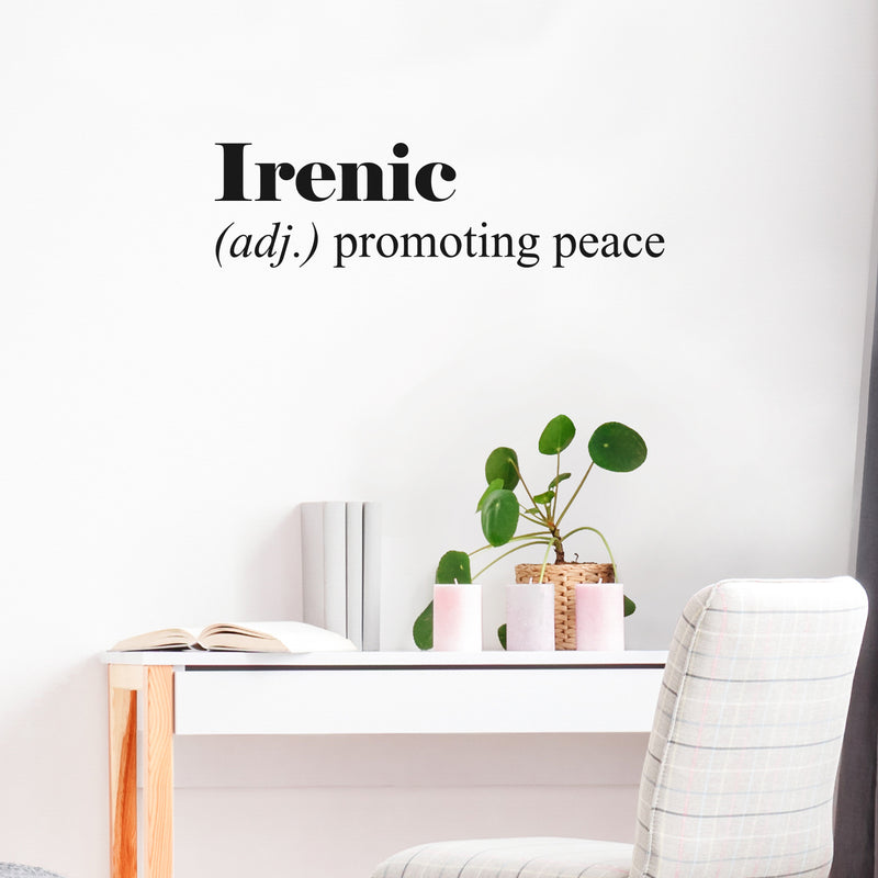 Vinyl Wall Art Decal - Irenic Definition - 8" x 30" - Trendy Motivational Minimal Positive Quote Sticker For Home Office Bedroom Living Room Coffee Shop Store Decor 3