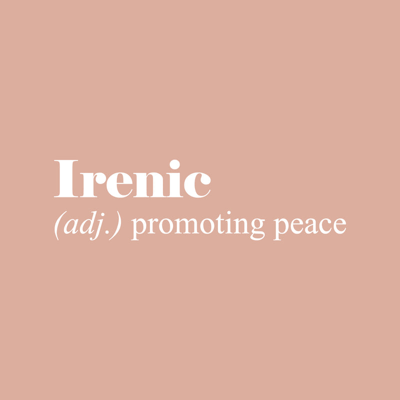 Vinyl Wall Art Decal - Irenic Definition - 8" x 30" - Trendy Motivational Minimal Positive Quote Sticker For Home Office Bedroom Living Room Coffee Shop Store Decor 1