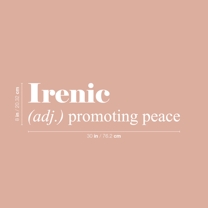 Vinyl Wall Art Decal - Irenic Definition - 8" x 30" - Trendy Motivational Minimal Positive Quote Sticker For Home Office Bedroom Living Room Coffee Shop Store Decor 4