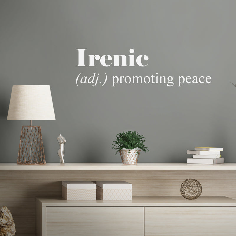 Vinyl Wall Art Decal - Irenic Definition - 8" x 30" - Trendy Motivational Minimal Positive Quote Sticker For Home Office Bedroom Living Room Coffee Shop Store Decor 3