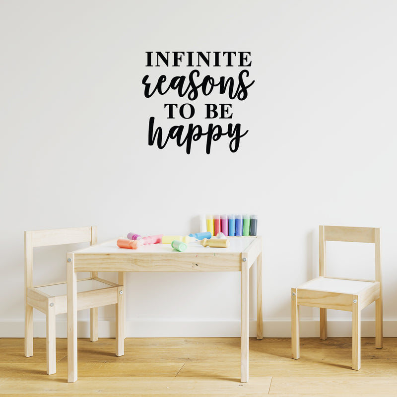 Vinyl Wall Art Decal - Infinite Reasons To Be Happy - Modern Inspirational Positive Quote Sticker For Home Office Teen Bedroom Kids Room Playroom Coffee Shop Decor 3