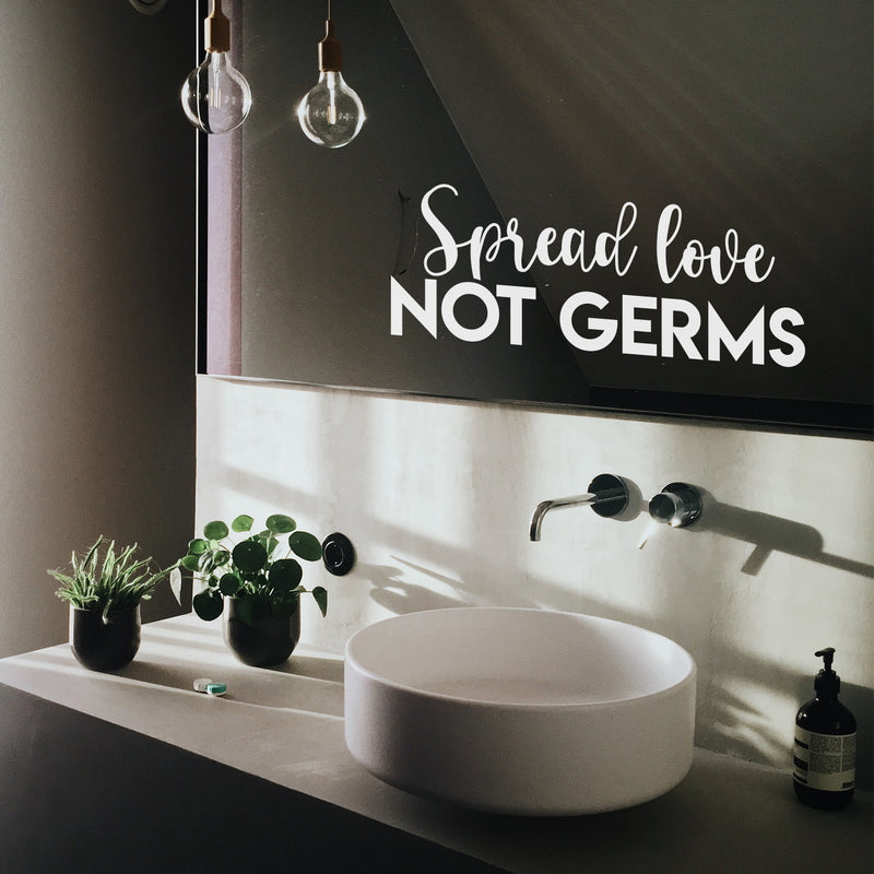 Vinyl Wall Art Decal - Spread Love Not Germs - 10" x 27" - Modern Funny Humor Quote For Home Bedroom Bathroom Kids Room Restaurant Restroom  School Decor 3