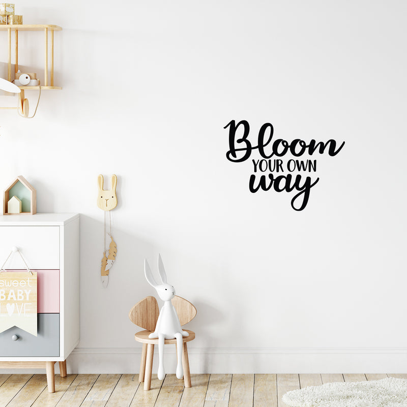 Vinyl Wall Art Decal - Bloom Your Own Way - 16. Modern Motivational Optimism Quote Sticker For Home Office Teen Bedroom Living Room Classroom Coffee Shop Decor 3