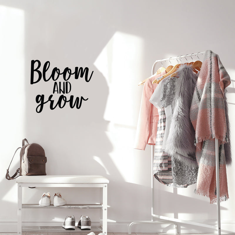 Vinyl Wall Art Decal - Bloom And Grow - 18.5" x 22" - Trendy Motivational Cute Optimistic Quote Sticker For Home  Bedroom Closet Playroom Living Room Office Classroom Coffee Shop Decor 3