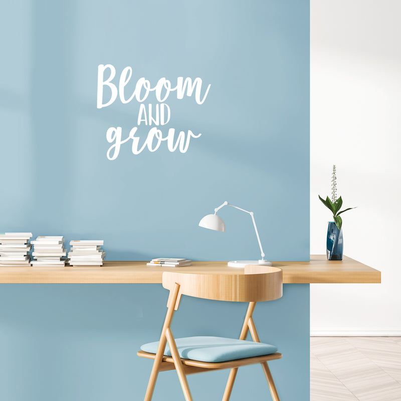 Vinyl Wall Art Decal - Bloom And Grow - 18.5" x 22" - Trendy Motivational Cute Optimistic Quote Sticker For Home  Bedroom Closet Playroom Living Room Office Classroom Coffee Shop Decor 2