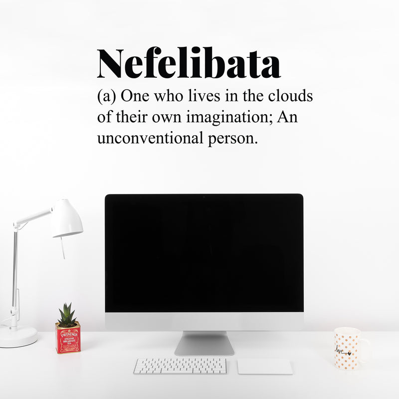 Vinyl Wall Art Decal - Nefelibata Definition - Trendy Motivational Minimal Positive Quote Sticker For Home Office Bedroom Living Room Coffee Shop Store Decor 3