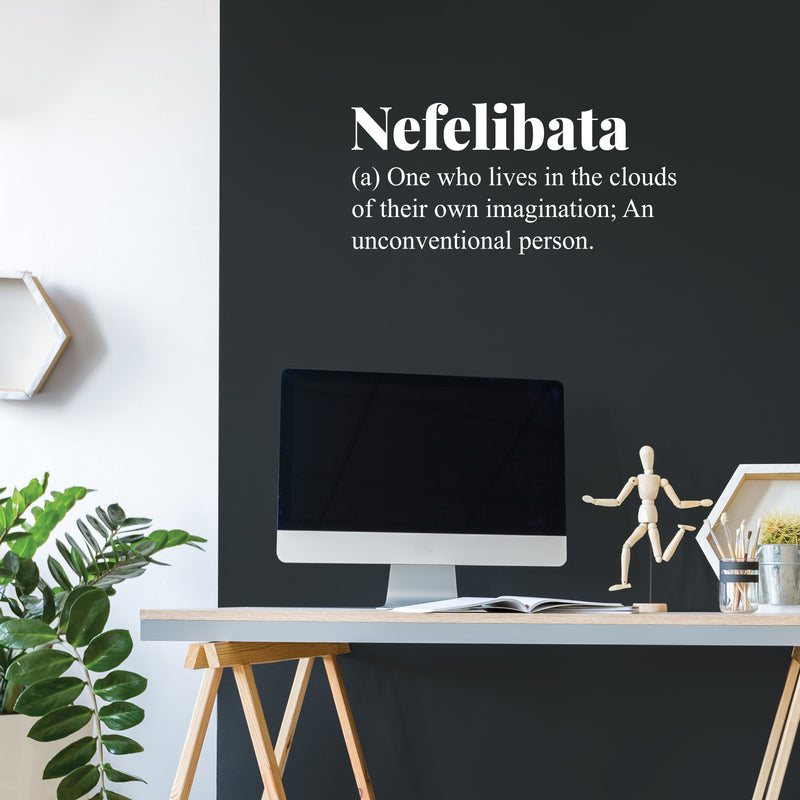 Vinyl Wall Art Decal - Nefelibata Definition - 14" x 30" - Trendy Motivational Minimal Positive Quote Sticker For Home Office Bedroom Living Room Coffee Shop Store Decor 3