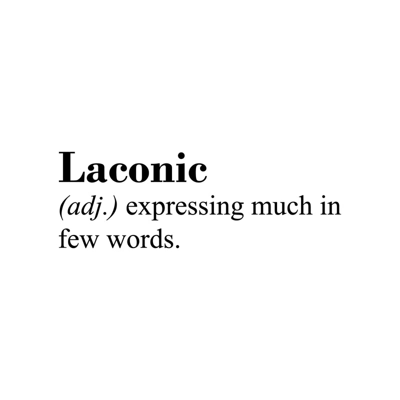 Vinyl Wall Art Decal - Laconic Definition - 8. Trendy Motivational Positive Quote Sticker Minimal Design For Home Office Bedroom Living Room Coffee Shop Store Decor 1