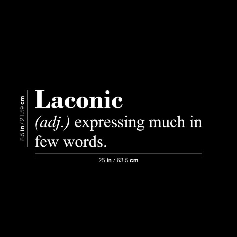 Vinyl Wall Art Decal - Laconic Definition - 8.5" x 25" - Modern Motivational Optimism Quote Sticker Minimal Design For Home Office Bedroom Living Room Coffee Shop Store Decor 4