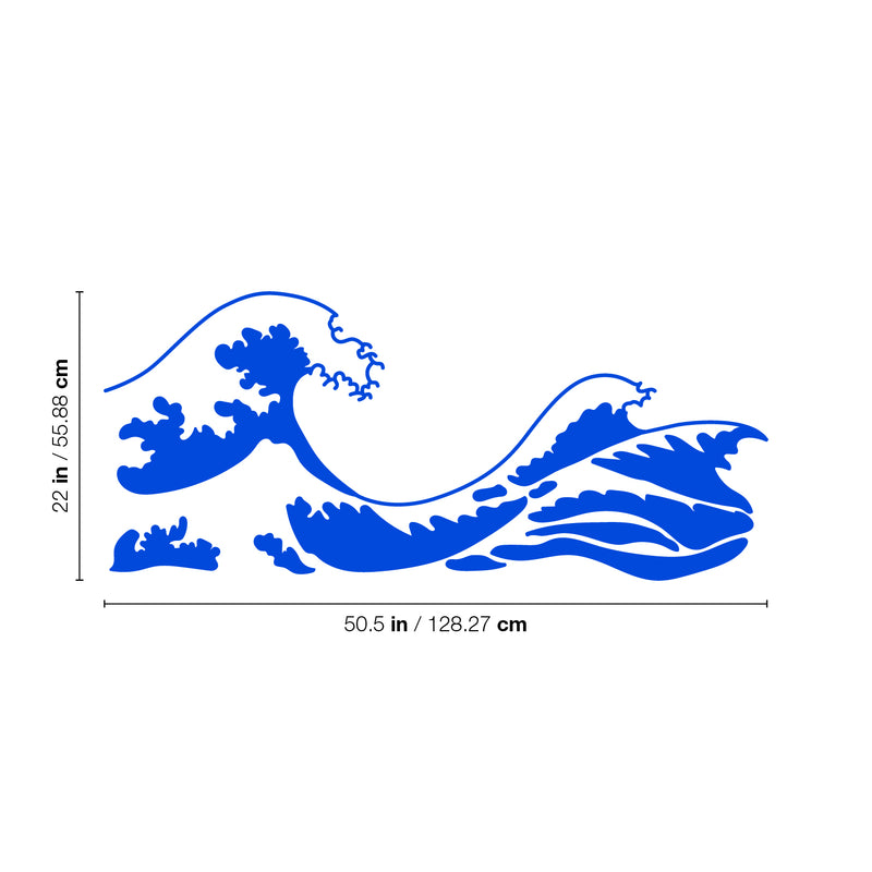 Vinyl Wall Art Decal - Kanagawa Wave - 22" x 50.5" - Trendy Cute Relaxing Ocean Design Stickers For Kids Room Playroom Bedroom Classroom Living Room Office Coffee Shop Decor 4