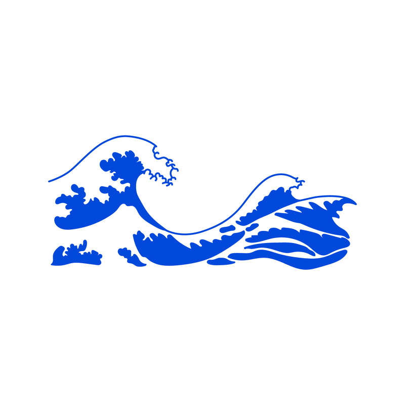 Vinyl Wall Art Decal - Kanagawa Wave - - Trendy Cute Relaxing Ocean Design Stickers For Kids Room Playroom Bedroom Classroom Living Room Office Coffee Shop Decor 2
