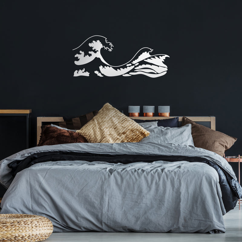 Vinyl Wall Art Decal - Kanagawa Wave - 22" x 50.5" - Trendy Cute Relaxing Ocean Design Stickers For Kids Room Playroom Bedroom Classroom Living Room Office Coffee Shop Decor 3
