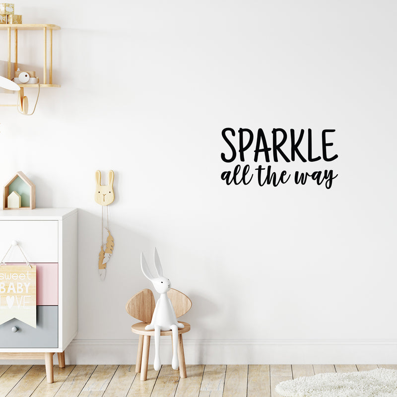 Vinyl Wall Art Decal - Sparkle All The Way - 11" x 22" - Modern Inspirational Positive Quote Sticker Cute Icons For Home Bedroom Living Kids Room Home Office Store Decor 2