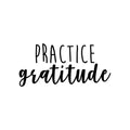 Vinyl Wall Art Decal - Practice Gratitude - 10. Modern Motivational Positive Quote Sticker For Home Office Kids Room Playroom Bedroom Living Room Classroom Decor 1