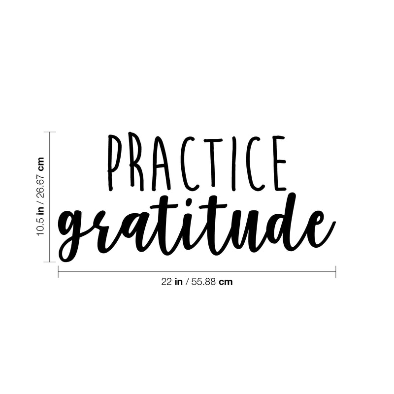 Vinyl Wall Art Decal - Practice Gratitude - 10. Modern Motivational Positive Quote Sticker For Home Office Kids Room Playroom Bedroom Living Room Classroom Decor 4