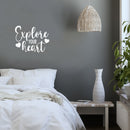Vinyl Wall Art Decal - Explore Your Heart - 22" x 28" - Modern Motivational Positive Quote Sticker For Home Office Kids Room Playroom Bedroom Living Room Classroom Decor 2