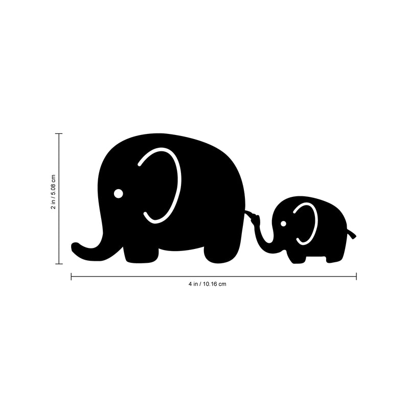 Vinyl Wall Art Decal - Mom And Baby Elephant - 2" x 4" - Trendy Cute Animal Quote Sticker For Moms Car Window Home Office Laptop Notebook Kids Room Light Switch Mirror Decor 4