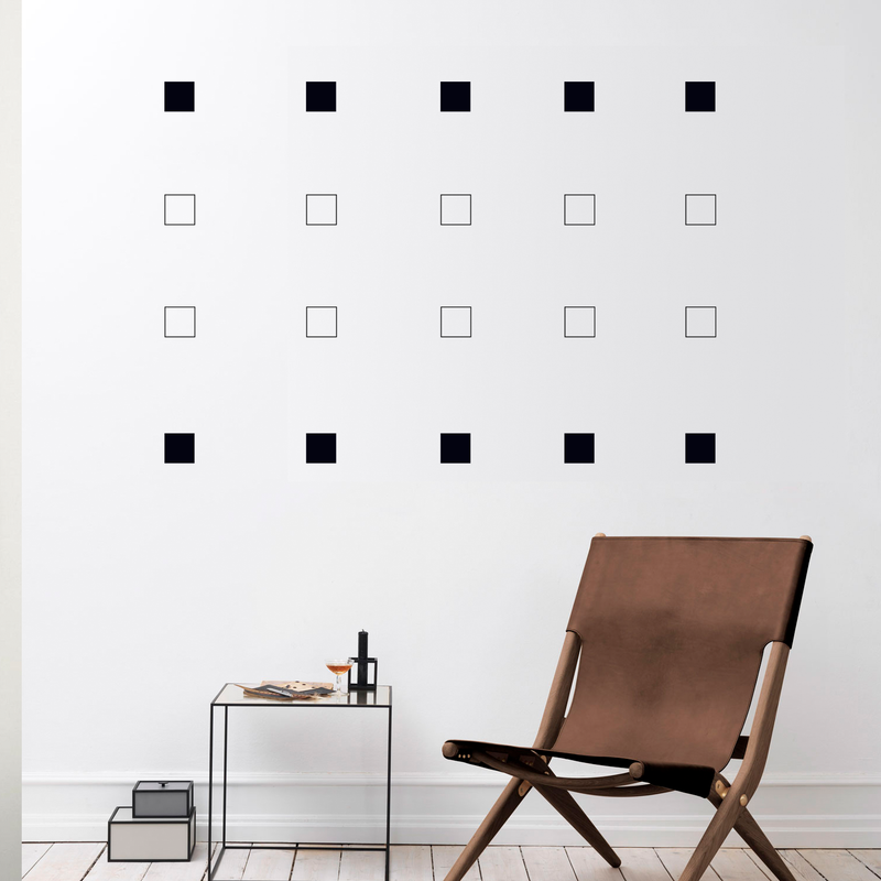 Set Of 12 Vinyl Wall Art Decal - Square Patterns - 4.3" x 4.3" Each - Minimal Adhesive Sticker Modern Geometric Design For Home Work Office Bedroom Living Room Store Decor 3