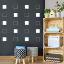 Set Of 12 Vinyl Wall Art Decal - Square Patterns - 4.3" x 4.3" Each - Minimal Adhesive Sticker Modern Geometric Design For Home Work Office Bedroom Living Room Store Decor 3