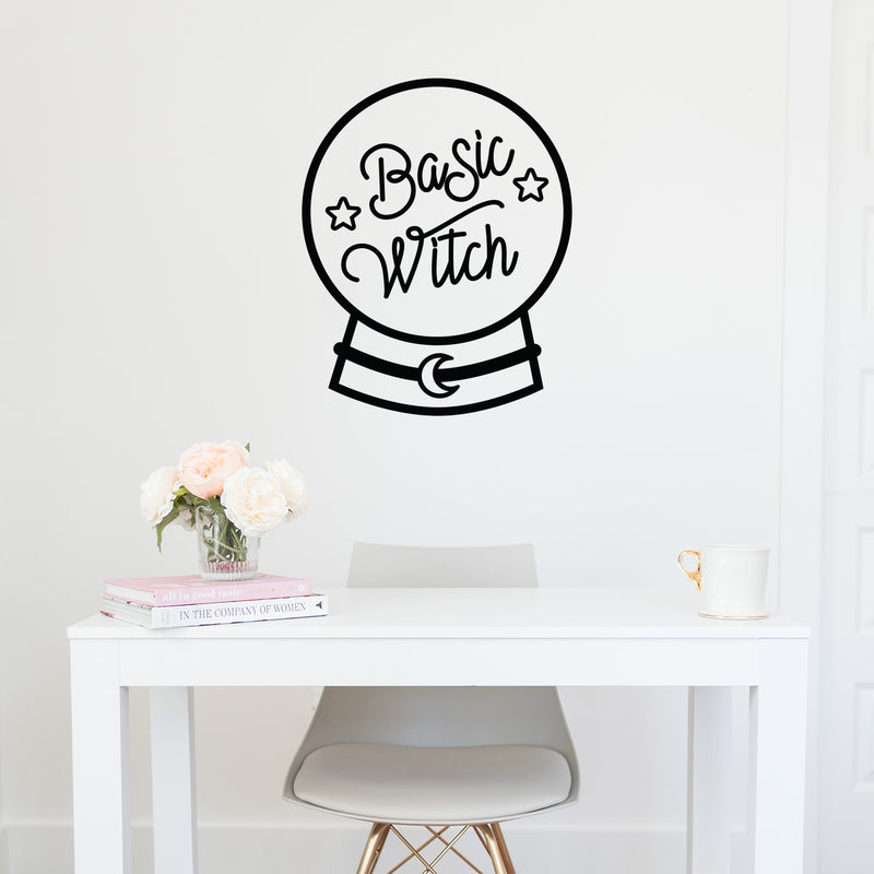 Vinyl Wall Art Decal - Basic Witch - 27.5" x 22" - Trendy Motivational Funny Women Quote Sticker For Woman Sarcasm Home Office Girl Bedroom Living Room Apartment Decor 2