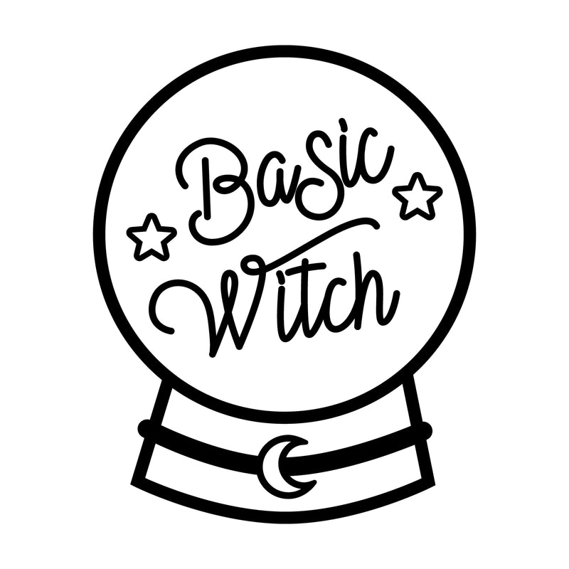 Vinyl Wall Art Decal - Basic Witch - 27. Trendy Motivational Funny Women Quote Sticker For Woman Sarcasm Home Office Girl Bedroom Living Room Apartment Decor 1