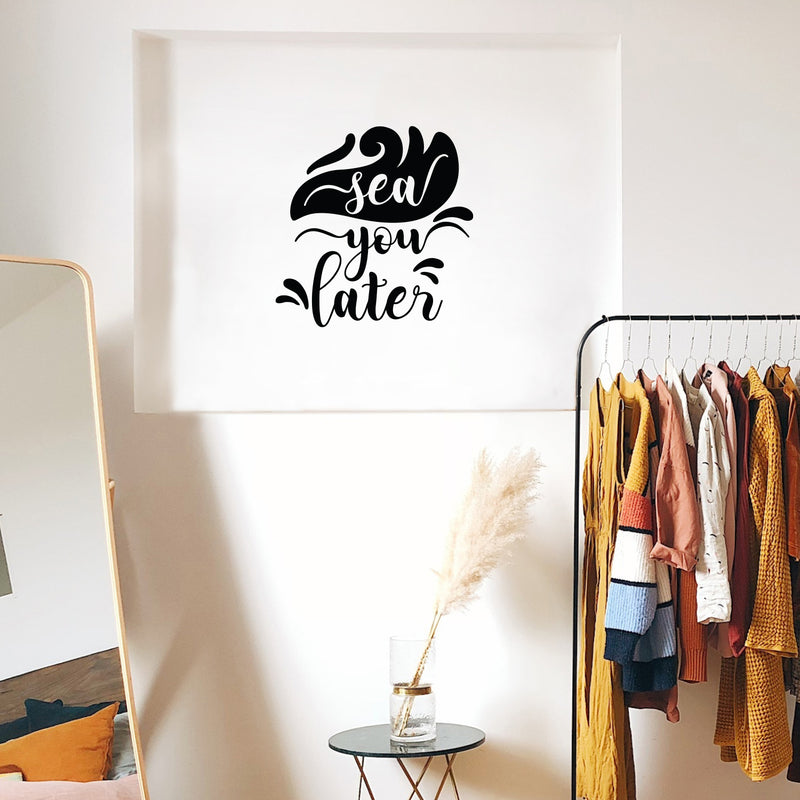 Vinyl Wall Art Decal - Sea You Later - 22" x 22" - Trendy Cute Relaxing Ocean Design Stickers For Kids Room Playroom Bedroom Classroom Living Room Office Coffee Shop Decor 3