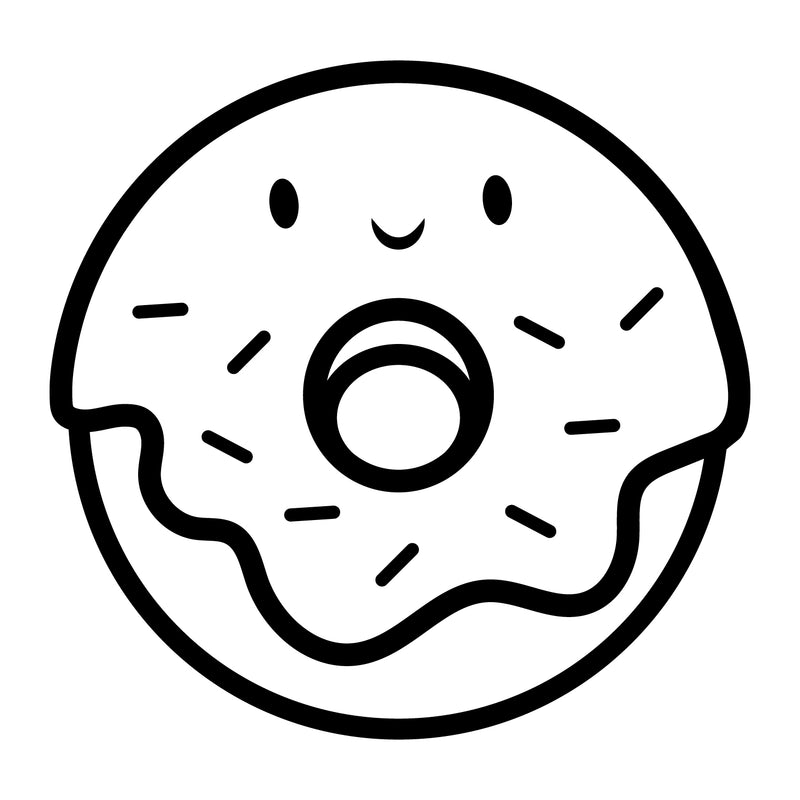 Vinyl Wall Art Decal - Happy Donut - 22" x 22" - Trendy Modern Caffeine Quote Sticker For Coffee Lovers Coffee Shop Restaurant Store Home Kitchen Office kitchenette Decor 1