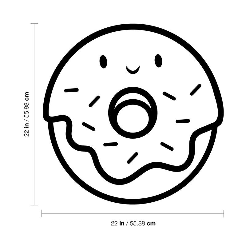 Vinyl Wall Art Decal - Happy Donut - 22" x 22" - Trendy Modern Caffeine Quote Sticker For Coffee Lovers Coffee Shop Restaurant Store Home Kitchen Office kitchenette Decor 4