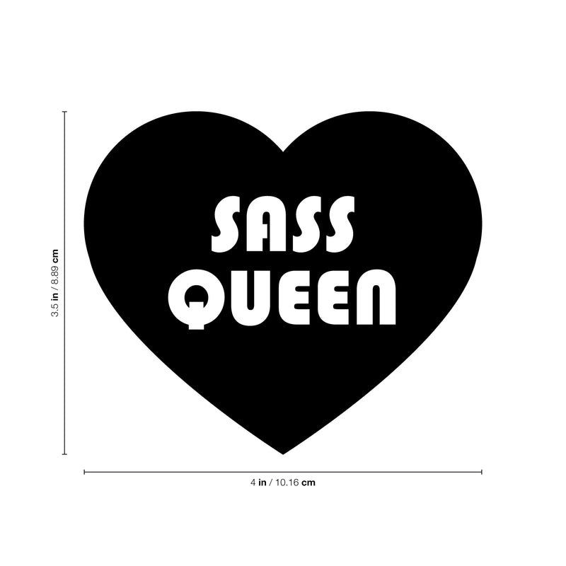 Vinyl Wall Art Decal - Sass Queen - 3.- Cute Trendy Inspirational Positive Girly Quote Sticker For Woman Girls Bedroom Closet Living Room Office Coffee Shop Feminine Decor 4