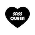 Vinyl Wall Art Decal - Sass Queen - 3.- Cute Trendy Inspirational Positive Girly Quote Sticker For Woman Girls Bedroom Closet Living Room Office Coffee Shop Feminine Decor 1