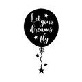 Vinyl Wall Art Decal - Let your Dreams Fly - Trendy Motivational Positive Quote Sticker For Office Store Coffee Shop Living Room Playroom Decor 1