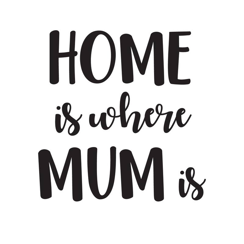 Vinyl Wall Art Decal - Home Is Where Mum Is - 22" x 22" - Cute Trendy Inspirational Positive Girly Quote Sticker For Woman Girls Bedroom Closet Playroom Living Room Office Feminine Decor 1