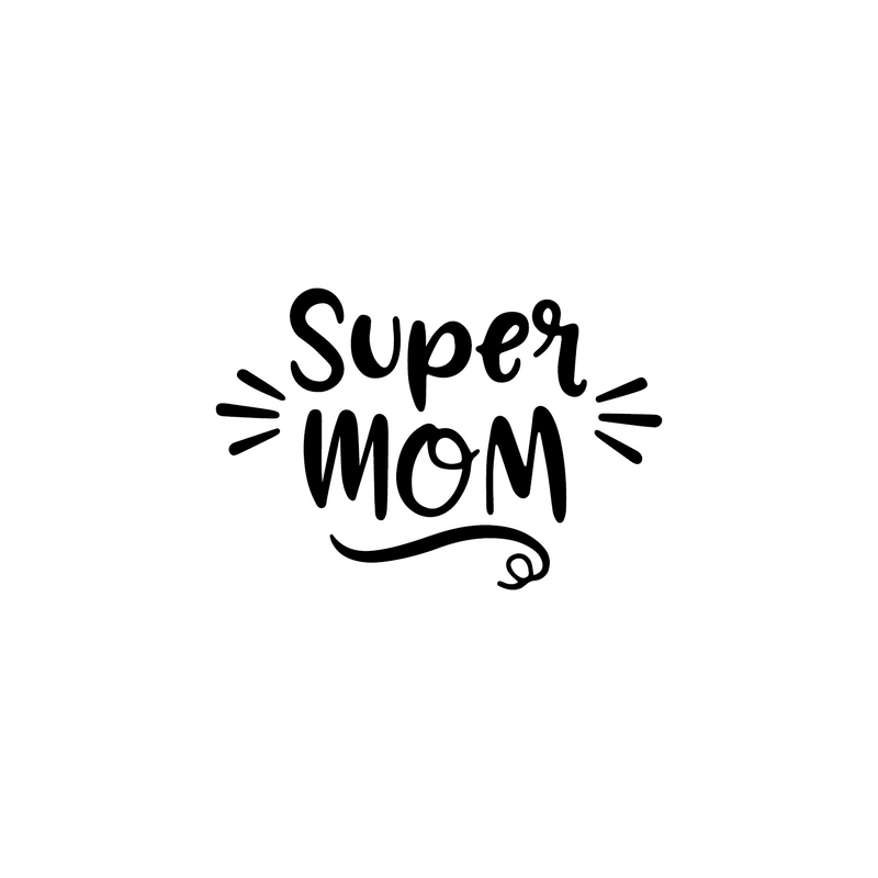 Vinyl Wall Art Decal - Super Mom - - Witty Cute Mother Family Quotes For Indoor Home Bedroom Living Room Apartment Kitchen Laundry Playroom Nursery Decoration 1