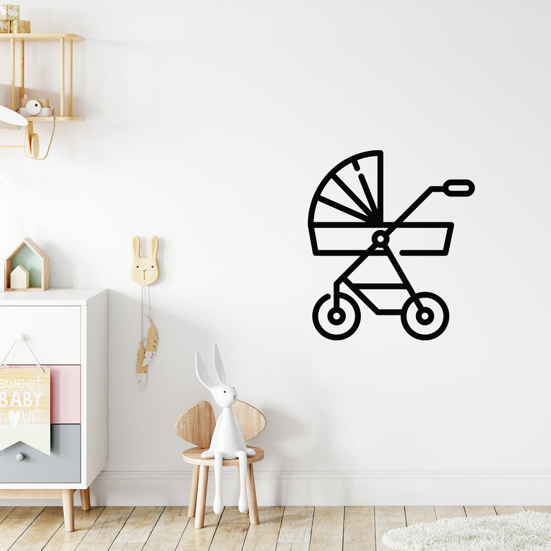 Vinyl Wall Art Decal - Baby Stroller - Modern Inspirational Cute Quote Sticker For Nursery Kids Room Baby Bedroom Playroom Classroom Daycare Preschool Decor 2