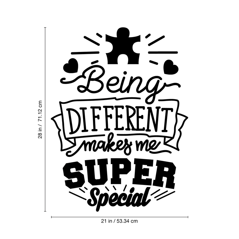 Vinyl Wall Art Decal - Being Different Makes Me Super Special - 28" x 21" - Trendy Good Vibes Motivational Optimistic Quote Sticker For Bedroom Kids Room Living Room Playroom Office Classroom Decor 4