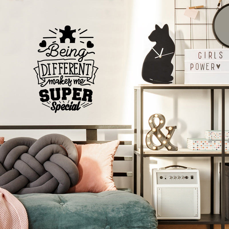 Vinyl Wall Art Decal - Being Different Makes Me Super Special - 28" x 21" - Trendy Good Vibes Motivational Optimistic Quote Sticker For Bedroom Kids Room Living Room Playroom Office Classroom Decor 2