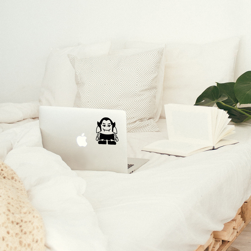 Vinyl Wall Art Decal - Cute Little Vampire - Spooky Halloween Season Icon Design Seasonal Decoration Sticker For Teen Classroom Office Laptop Notebook Store Window Decor 3