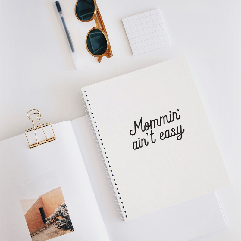 Vinyl Wall Art Decal - Mommin' Ain't Easy - 2.5" x 4" - Sweet Modern Cute Moms Love Quote Cursive Sticker For Nursery Kids Room Baby Bedroom Playroom Classroom Laptop Mug  Luggage Car Bumper Decor 3