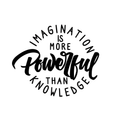 Vinyl Wall Art Decal - Imagination Is More Powerful Than Knowledge - - Trendy Motivational Positive Quote Sticker For Office Work Coffee Shop Living Room Playroom Decor 1
