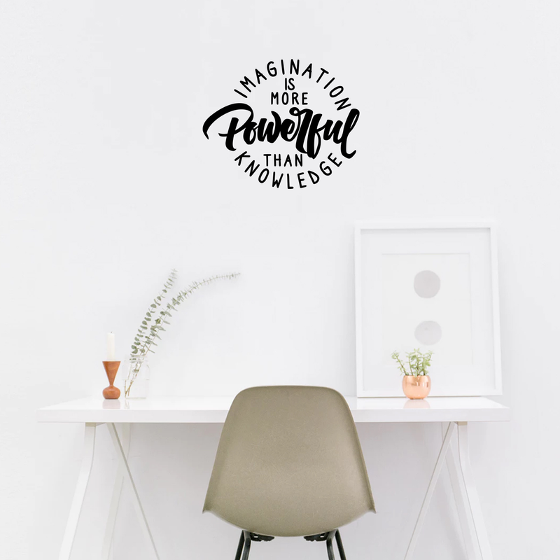 Vinyl Wall Art Decal - Imagination Is More Powerful Than Knowledge - - Trendy Motivational Positive Quote Sticker For Office Work Coffee Shop Living Room Playroom Decor 3