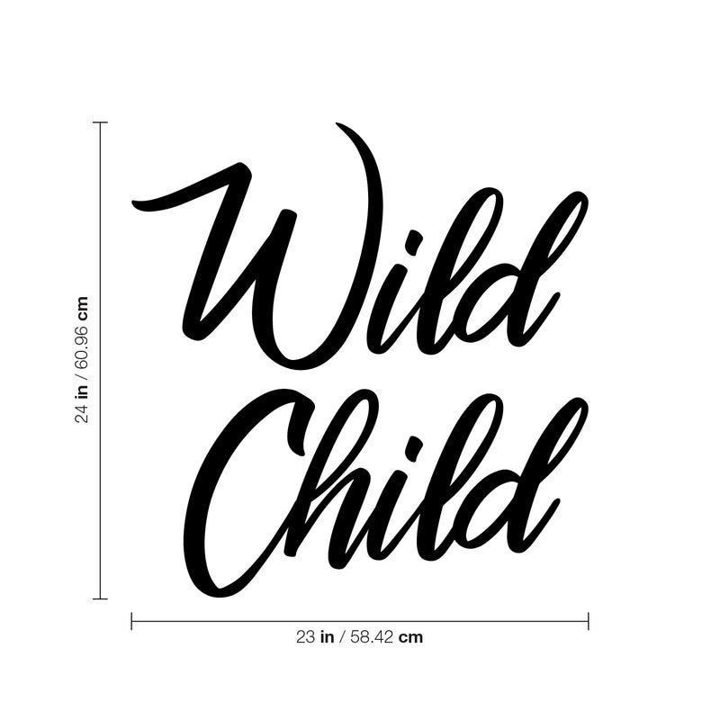 Vinyl Wall Art Decal - Wild Child - 24" x 23" - Modern Cute Motivational Quote Sticker For Home Teen Bedroom Kids Room Living Room Playroom Store Decor 4