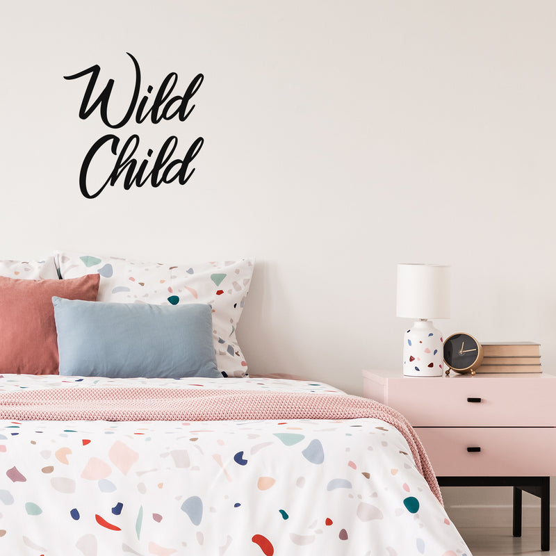 Vinyl Wall Art Decal - Wild Child - Modern Cute Motivational Quote Sticker For Home Teen Bedroom Kids Room Living Room Playroom Store Decor 3