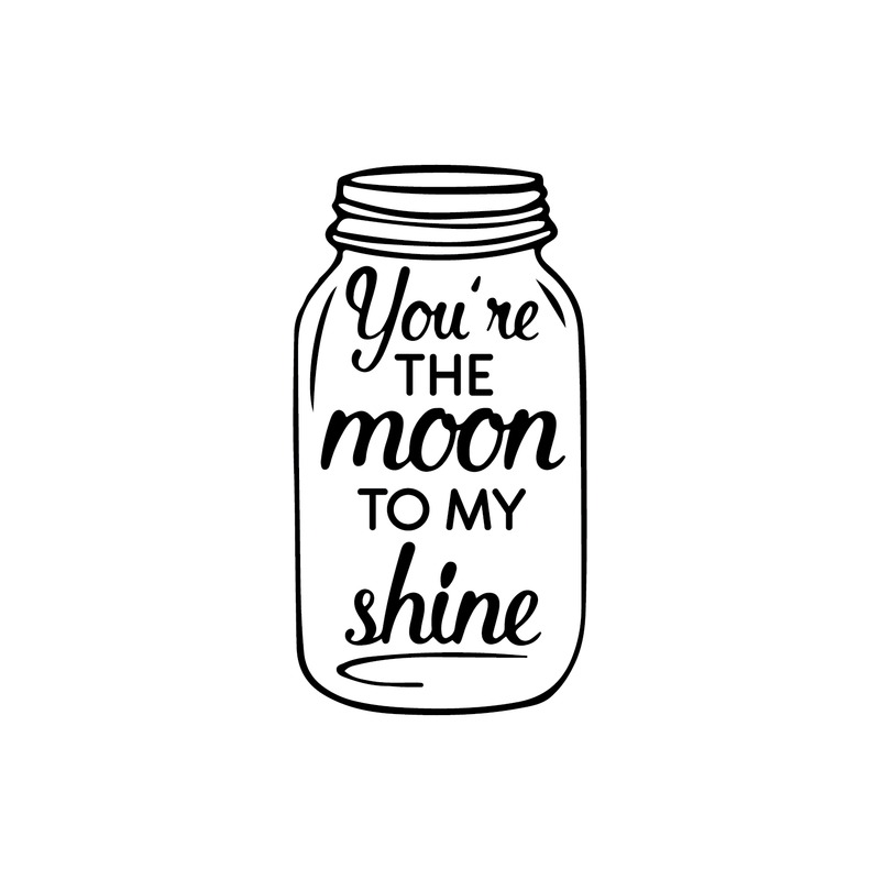 Vinyl Wall Art Decal - You're The Moon To My Shine - Sweet Modern Cute Moms Love Quote Sticker For Nursery Kids Room Baby Bedroom Playroom Classroom Decor 1