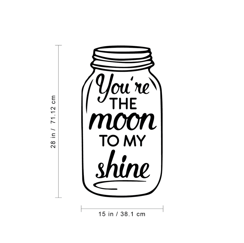 Vinyl Wall Art Decal - You're The Moon To My Shine - 28" x 15" - Sweet Modern Cute Moms Love Quote Sticker For Nursery Kids Room Baby Bedroom Playroom Classroom Decor 4