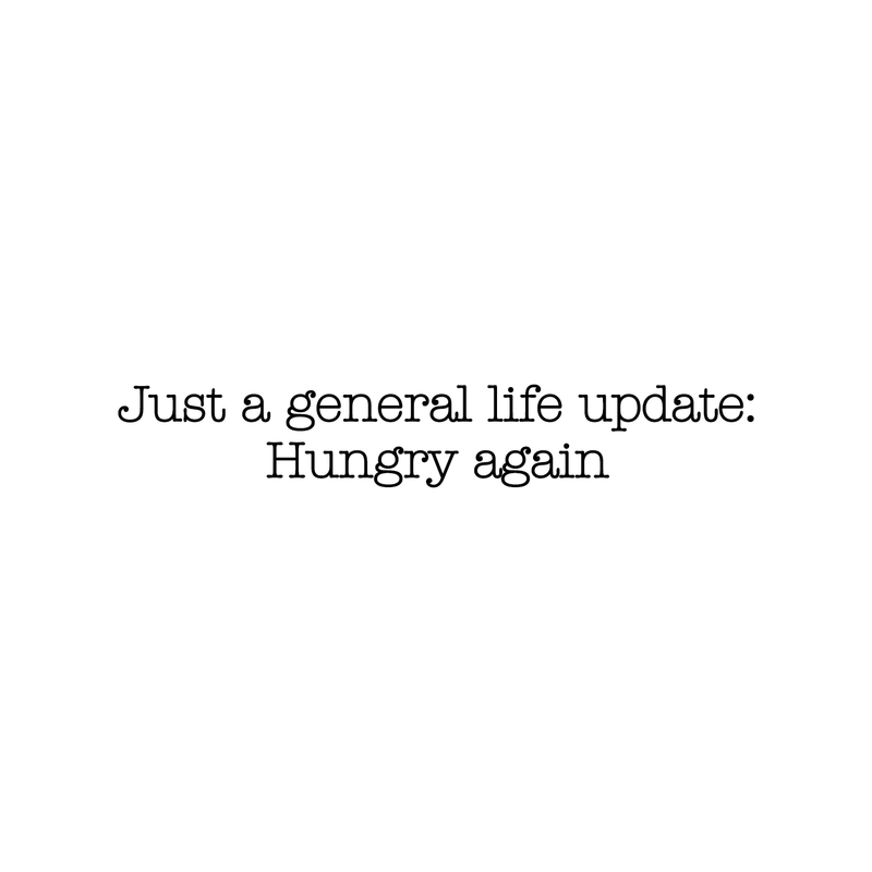 Vinyl Wall Art Decal - Just A General Life Update Hungry Again - 4" x 25" - Trendy Cute Funny Humorous Quote Sticker For Living Room Kitchen Restaurant Office Kitchenette Coffee Shop Decor 1